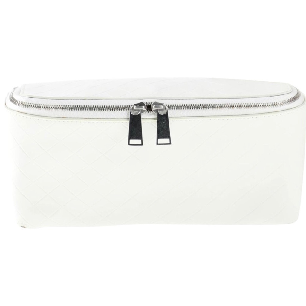 Bottega Veneta Leather Beauty Clutch Bag Embossed Intrecciato Zipped